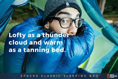 Shi Shi Beach Camping and Hiking in Olympic National Park-Zpacks-Classic-Sleeping-Bag-closeup-pull-quote