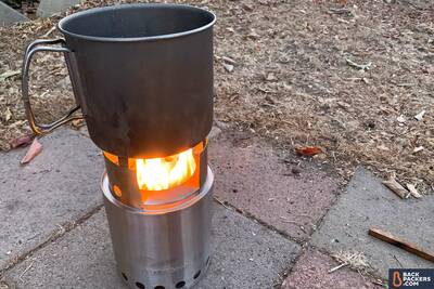 Solo-Stove-Titan-flame-with-pot Portable Wood Burning Camp Stove