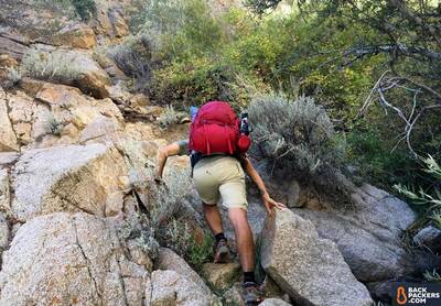 Gregory-Baltoro-65-review-climbing-rocks