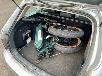 Folding ebike in car