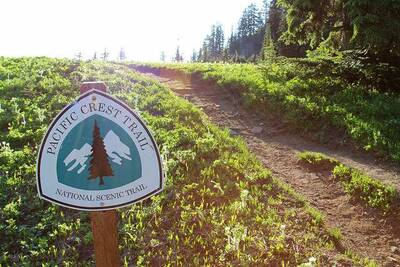 pacific crest trail association trail guide sign two