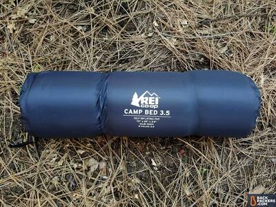rei-camp-bed-3.5-review-logo-rolled-up