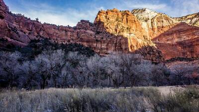 epic winter hikes zion national park sand bench trail winter