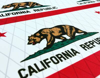ripstop by the roll California flag on X-PAC material