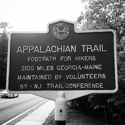 appalachian trail on the rise main sign