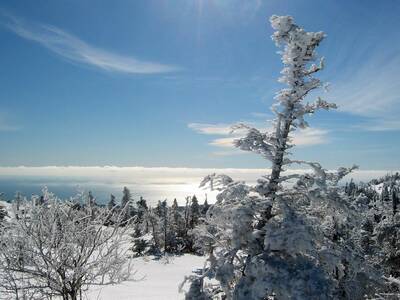 south ridge trail cadillac mountain summit winter