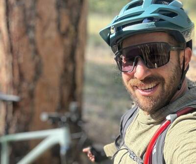 bobcat sunglasses on a cyclist