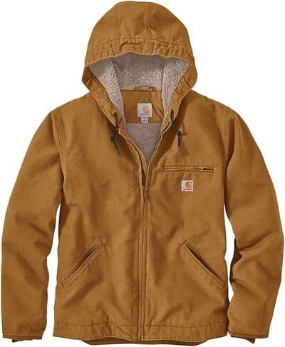 Stocking Stuffers - Carhartt Men's Relaxed Fit Washed Duck Sherpa-Lined Jacket