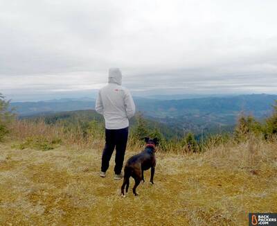 the-north-face-dryzzle-jacket-review-hike-view-dog