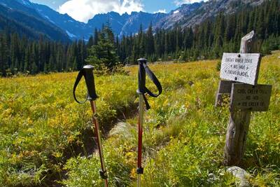reasons to hike with trekking poles trailhead