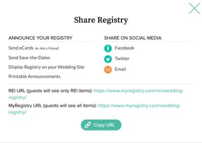 rei wedding registry myregistry share registry