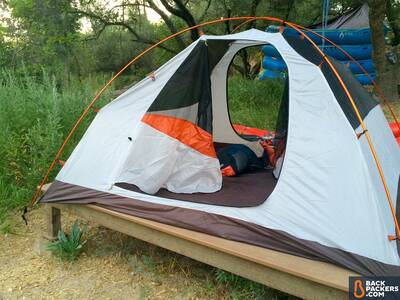 Alps-Mountaineering-Lynx-4-review-tent-set-up-on-stand