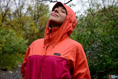 Patagonia Torrentshell Environmentally Friendly Rain Jacket happy in the rain