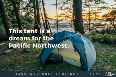 Shi Shi Beach Camping and Hiking in Olympic National Park Jack-Wolfskin-Exolight-III-Tent