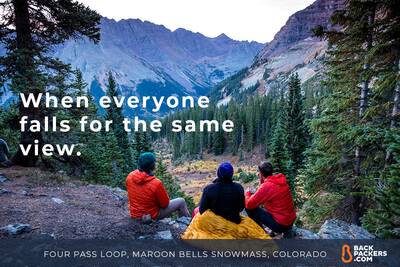 everyone falls for view four pass loop maroon bells snowmass wilderness enlightened equipment revelation chilling