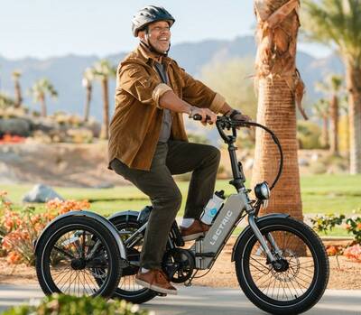 Man riding the Lectric XP Trike