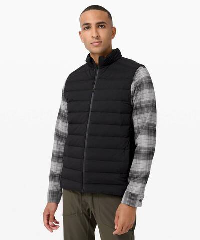 Man wearing the Lululemon Navigation Down Vest