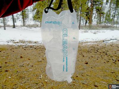 Platypus GravityWorks 4.0L Filter System water-turned-to-ice