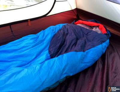 Kelty-Cosmic-Down-20-review-bag-in-tent