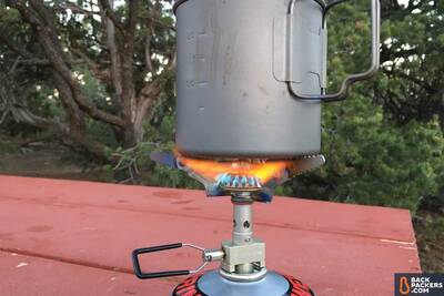 Snow-Peak-LiteMax-stove-review-close-up-of-burning-with-pot