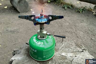 Snow-Peak-LiteMax-stove-review-lit-by-itself
