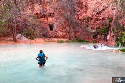 Havasupai Falls Hike in Arizona Fording Havasu Creek