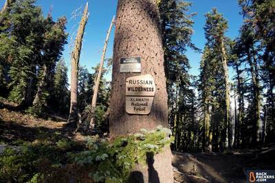 Section Hiking the Pacific Crest Trail Castle Crags to Etna Summit Rusian Wilderness Sign