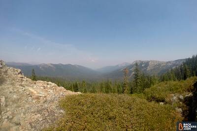 Section Hiking the Pacific Crest Trail Castle Crags to Etna Summit mt-shasta-barely-visible-in-the-distance