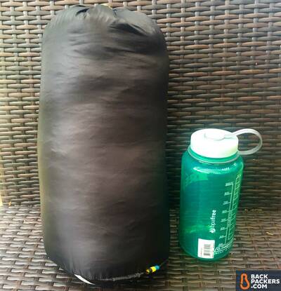 Sierra-Designs-Backcountry-Quilt-review-nalgene-size-comparison