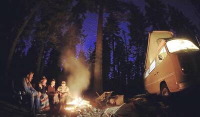 Santa Barbara Soups cooking by campfire