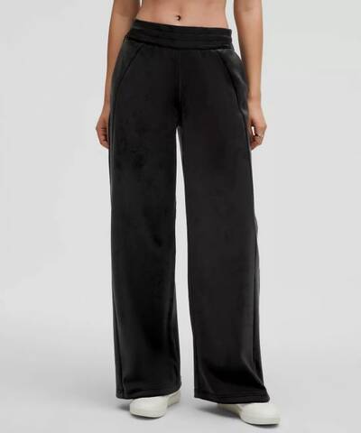 Scuba Mid-Rise Wide-Leg Pant Velvet