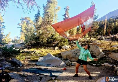 Big Agnes Copper Spur HV UL2 Review-shaking-the-tent-out