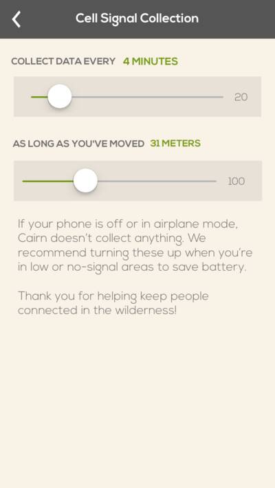 cairn backpacking app data