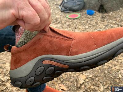 Merrell Jungle Moc Mens Black Water Resistant Slip On Walking Hiking Shoes 