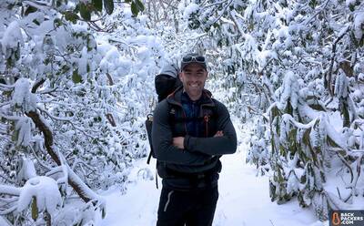 Sierra-Designs-Backcountry-Quilt-review-josh-in-snow