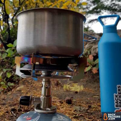 Primus-Classic-Trail-Stove-review-off-with-pot-and-water-bottle